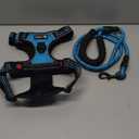 No Pull Dog Harness Adjustable Reflective Oxford Easy Control Medium Large Dog Harness with A Free Heavy Duty 5ft Dog Leash (L (Neck: 18"-25.5", Chest: 24.5"-33"), Blue Harness+Leash)