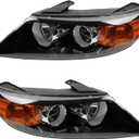 Dasbecan Halogen Headlights Compatible With 2011-2013 Kia Sorento Left & Right Side Black Housing Clear Lens Headlight Assembly Replaces# 921021U200 921011U200 KI2502143 KI2503143(Left + Right)