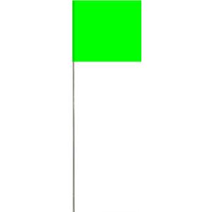 Swanson Tool Co FLM1510 2.5 inch by 3.5 inch Marking Flags with 15-Inch Wire Staffs, Lime, 10-Pack