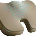 Skechers Memory Foam Seat Cushion,Office Chair Cushion for Tailbone Pain Relief,Butt Pillow for Office Chair,Car seat Cushion,Computer Desk,Long Sitting Office Workers,and Car Drivers,Beige