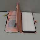 Defencase Compatible with iPhone 14 Case Wallet with RFID Blocking Card Holder for Women and Men, Fashion PU Leather Magnetic Snap Flip Zipper Strap Wallet Phone Case Fit for iPhone 14 6.1", Rose Pink