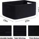MiniArk Large Storage Baskets for Shelves, Closet Organizers Bins for Clothes Blanket Towels, Baby Nursery, Toy Baskets Box, Woven Rope Baskets, 17 x 13 x 7.5, 3 Packs Black