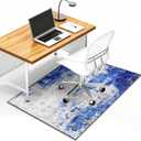 Office Chair Mat for Hardwood Floor, 35"x47"x1/10 Desk Chair Mat, Machine Wash Large Floor Protector Rug, Anti Slip Office Rugs for Rolling Chairs (Blue)