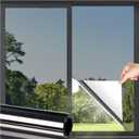 DOWELL Window Tint for Home, One Way Window Privacy Film, Black Silver, 35.4" X 118.1"