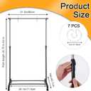 Pocket Chart Stand Rolling Adjustable 35.75 to 63 Inch with 7 Rings Stainless Steel for Classroom Educational Tools Black