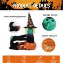 Halloween Decorations Witch Tree Topper,Black and Orange Tree Hanging Ornaments,Fall Curtain Tie and Wine Bottle Hugger, Plush Cute Dolls Festive Table Decor