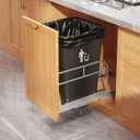 28-40 QT Pull Out Trash Can Under Cabinet with Soft-Close Slides,Heavy Duty Slide Out Under Sink Garbage Can Kit for Kitchen,Garbage Can Not Included,Requires Minimum Cabinets Opening 13"W X 18"D (Single-11"W x 16.5"D, Silvery)