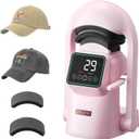 VEVOR Auto Hat Heat Press Machine, with 2pcs Interchangeable Platens, Automatic Open and Release, Touchscreen for Precise Time and Temperature Control, Heat Transfer Printing for Caps, Hats, Pink