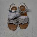 SM New York Silver Sandals, Size 4