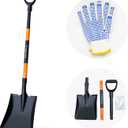 Heavy Duty Steel Flat ShovelSquare Head Shovel with Detachable D-Handle and Anti-Slip Grip, 47 Inch Flat Shovel for Landscaping, Square Shovel for Gardening, Transfer Shovel
