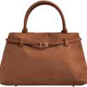 Base’ic Women’s Suede Tote Bag with Gold Hardware – Trendy Slouchy Shoulder Hobo Satchel Handbag Work Purse Travel Gift