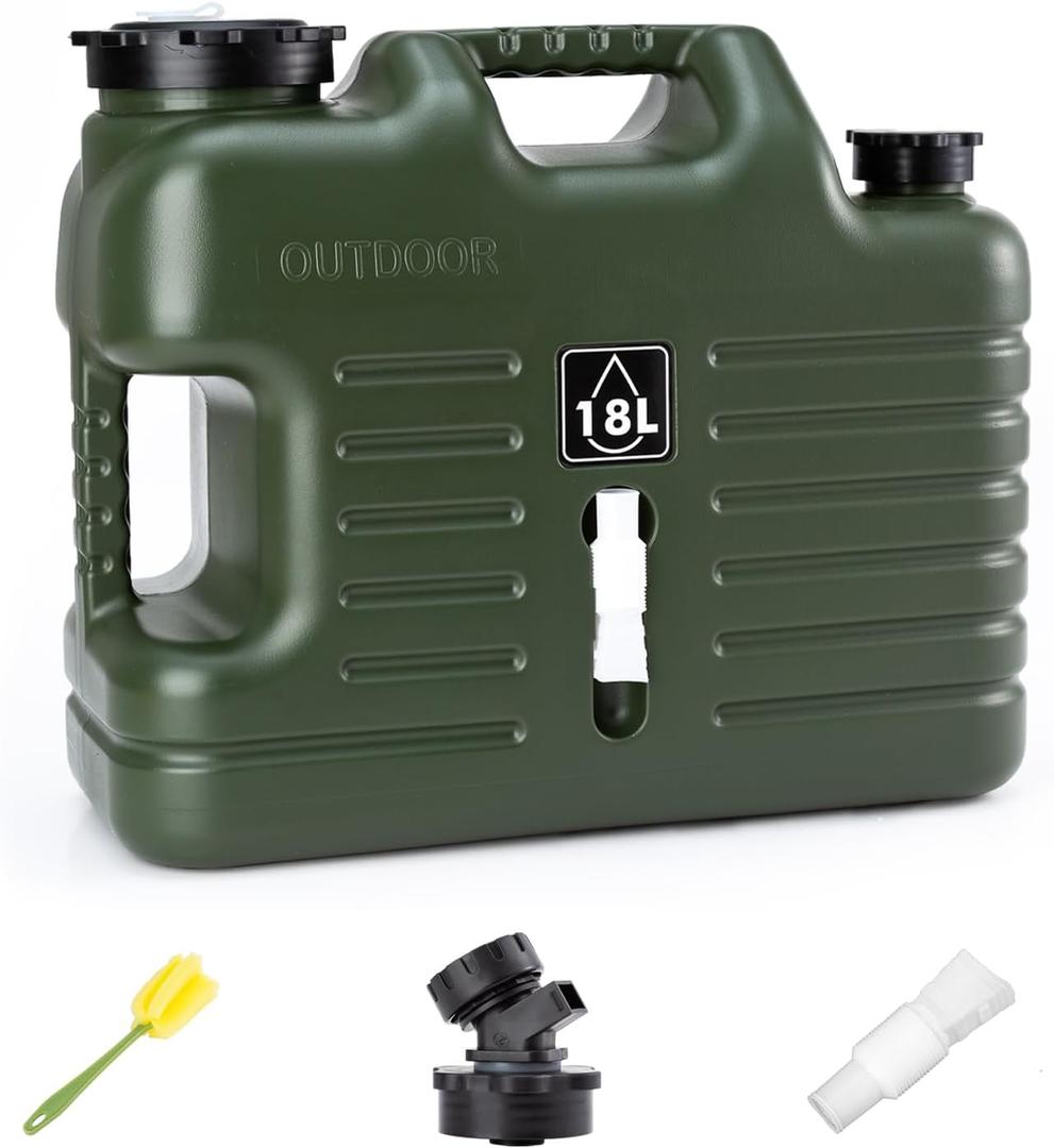 5 Gallon Water Jug, Camping Water Tank with Spout, Portable BPA Free Water Container with Spigot for Outdoor Hiking