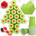 Jingmore Christmas Party Games Christmas Games for Family Adult Include 50 Pcs 16oz Punch Cups 50 Sheets Tissues 150 Heart Shaped Sticker 100 Rubber Band for Party Favors