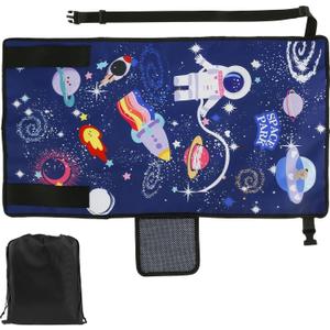 Kids Airplane Footrest, 31.1 x 17.3in Kids Airplane Seat Extender, Colorful Airplane Foot Hammock, Breathable Toddler Airplane Bed, Travel Essentials with Storage Bag for Kids Toddlers(Blue)