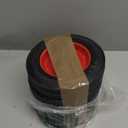 PINGEUI 4 PCS 6 Inch Solid Rubber Tire, Flat Free Solid Rubber Wheels, Hand Truck Replacement Wheels, 1/2-Inch Axle Hole, 176 lbs Max Load-Bearing Capacity