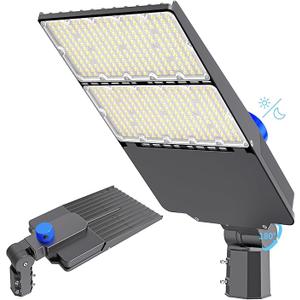 LED Parking Lot Light 300W, UL Listed 45,000LM 6500K Light with Dusk to Dawn Photocell, Adjustable Slip Fitter Mount, IP66 Waterproof, Commercial LED Area Security for Parking Lot, Roadway, 2 Packs