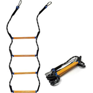 Boat Rope Ladder, Heavy Duty Climbing Rope 450Lbs Strength, 14mm Reinforced Polyester Line, Rigid Resin Step Design, Outdoor Ladder for Inflatable Boat, Kayak, Motorboat, Canoeing (4 Step)