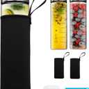 SIEROZUR Glass Juice Bottles 20 oz-2Pack Leak Proof Wide Mouth Water Bottle with Stainless Steel Lid & Sleeve - for Juicing, Smoothies, Infused Water, Beverage Storage, Eco-Friendly Borosilicate