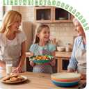 Wheat Straw Plates, 10 in Deep Dinner Plates Set of 6, Unbreakable Reusable Plastic Plates, Unbreakable Microwave and Dishwasher Safe Kids Plate for Kitchen, Camping, Multi