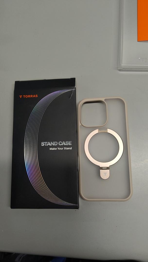 TORRAS Magnetic for iPhone 16 Pro Max Case Silicone with Stand, Fit for MagSafe, 360 Ring Stand with Camera Control, Ostand Q3 Silicone Rubber Soft Case for iPhone 16 Pro Max 6.9'', Dune Beige