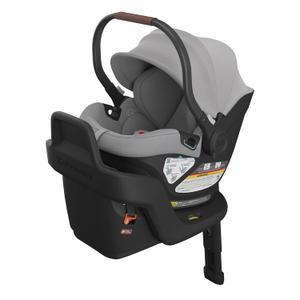 UPPAbaby Aria Lightweight Infant Car Seat/Just Under 6 lbs for Easy Portability/Base with Load Leg + Infant Insert Included/Direct Stroller Attachment/Anthony (Grey/Chestnut Leather), MFD: 01/22/2025