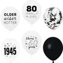 80th Birthday Balloons Decorations 30PCS Black Latex Birthday Balloon for Men Women 80th Birthday Anniversary Party Supplies