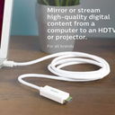 GE Mini DisplayPort to HDMI Adapter, Works with Laptops, Tablets, HDTV, Projectors, Full HD 1080p, 4K Ultra HD, Mac and PC Compatible, Compact Design, Portable, White, 33771
