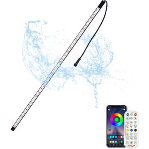 Longrun LED Strip Lights, Water Blade Features Lights, IP68 Waterproof Pond Pool Light Underwater with Remote, APP Control LED Light for Garden Fountain Outdoor Aquarium -28.5cm [Energy Class A]