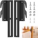 YUEYIN 2Pcs 711 Bolt-On to Hook-On Bed Frame Conversion Brackets, Bed Frame Hooks, Universal Headboard Brackets, Widened Hole Slot, Height Adjustable, Black