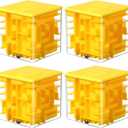4 Pcs Money Box for Cash Gift Stocking Stuffers Plastic Cash Money Maze Puzzle Box for Adults Christmas Birthday Party Favors (Yellow)