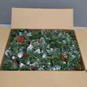 9 Feet Pre-Lit Christmas Garland, Mixed Pine Decorated with Frosted Berries, Pinecones, 50 LED with Timer, Battery Operated, for Mantle Staircase Indoor and Outdoor (Green White)