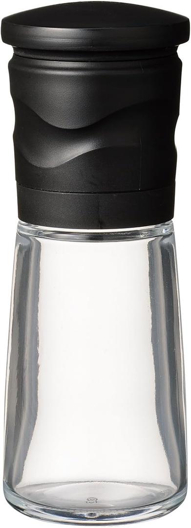 Kyocera CM-15N-BK Mill, 3.4 fl oz (90 ml), Ceramic Salt & Pepper, Crystal Salt, Rock Salt, Pepper, Spices, Japanese Pepper, Seasoning Container, Roughness Adjustment, Decomposition Cleaning, Black (2 Pack)