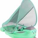GENTEACO Mambobaby Baby Swim Float with Canopy Non-Inflatable Infant Pool Float with Tail 3-24 Months Avoid Flip Solid Skin-Friendly Material for Toddler Boys Girls