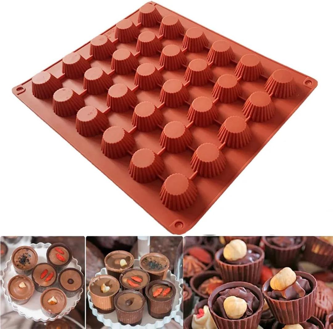 New 2024 Mini Cups Chocolate Candy Silicone Mold Mufiin Pan Peanut Butter Mould For Jelly Keto Fat Bombs Ice Cube Wax Kitchen Accessories Tray Mold Decoration Kitchen Accessories Creative Gift