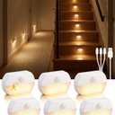 Lazukes 12 Pack Rechargeable Motion Sensor Stair Lights, Indoor Hallway Light, Portable Wireless Stick On Night Light, Battery Operated LED Lights for Staircase Closet Cabinet Toilet