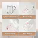 COMI Glass Coffee Cups,8oz Clear Coffee Cups Set of 6,Lightweight Glass Mugs with Colorful Handles,Heat Resistant & Explosion-Proof, Perfect for Home, Cafe, Office