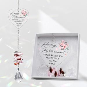 4 x Retirement Gift for Woman, Men - Suncatcher Decor - Best 2025 Retired Gifts for Women, Men, Friends, Coworker, Teacher, Funny Retirement Gifts