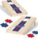 Wild Sports NFL Football Buffalo Bills 1' x 2' Travel-Size Solid Wood Cornhole Set with Direct-Print HD Team Graphics Great Gift for Any Sports Fan! Bean Bag Toss Family Games for Outdoor Play
