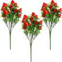 Cabilock Simulated Strawberry Bouquet Faux Strawberry Stems Artificial Plants Realistic Flowers for Home Decoration Wedding Party DIY Crafts 10.62X8.26X0.35In
