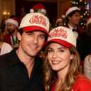 Qoyupuza Two-Tone Merry Christmas Embroidery Dad Hat - Eco-Friendly Degradable Snapback, Unisex Xmas Holiday Cap (Red/Beige)