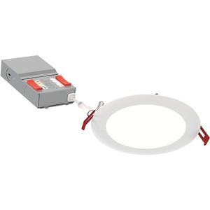 Juno WF6 ALO20 SWW5 90CRI MVOLT MW M6 Canless LED Wafer Downlight, Switchable White 2700K-5000K, Adjustable Lumens, Flat Trim, Matte White, 6-Inch