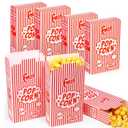 Dualshine 200 Pack Popcorn Boxes,1.25 oz Paper Popcorn Containers,Red and White Striped Close-Top Cardboard Pop Corners Bags Individual Servings for Theater Night Movie,Party,Christmas