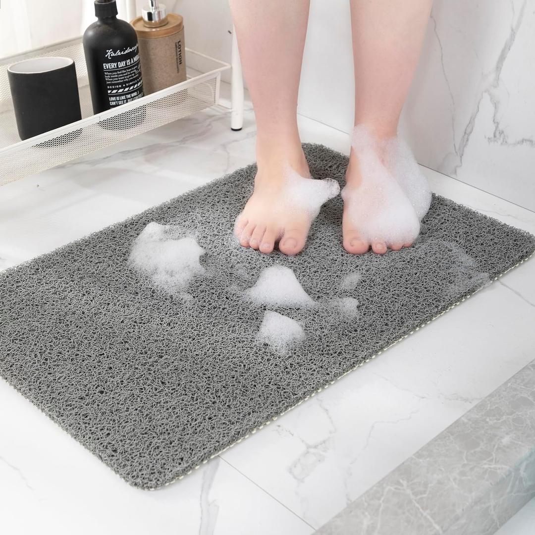 Hargiis Non-Slip Bathtub Mat, Anti Slip Shower Mat, Fast Drying Bathtub Mats, Foot Scrubber Mat, Anti Slip Mat for Tub, Floor, Bathroom, Kitchen, Home, Hotel (Grey 71"24")