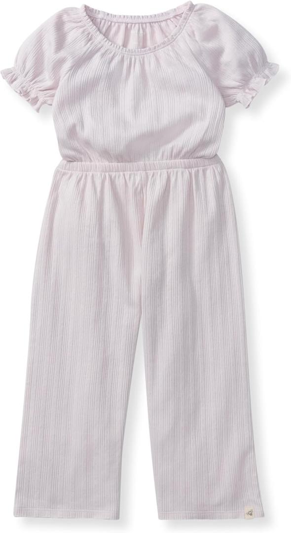 Burt's Bees Baby Baby Girls' Jumpsuit, 100% Organic Cotton One-piece Sleeveless Outfit Coverall (Taro Pointelle,12 Months)