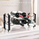 2 Tiered 8-Bottle Metal Wine Rack - Sturdy Wave Design with Reinforced Base | Stackable, Space-Saving Bar, Countertop, or Cabinet Storage (2)