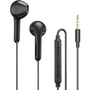 MAS CARNEY Wired Earbuds with 3.5mm AUX Plug, in-Ear Headphones with Mic & In-Line Control, Zero-Latency Audio for Samsung, iPhone, Gaming, Travel, Work & Study, Laptop, Smartphone - AUX Wired Earbuds