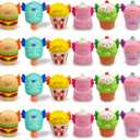 24 Pack Axolotl Food Slow Rising Squishy Toys Stress Relief Squeeze Toys for Kids Girls Boys Easter Basket Stuffers Gifts Fillers Party Favors