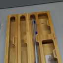 APSARAS USA 5 in 1 Bamboo Foil and Plastic Wrap Organizer for Kitchen Drawer, Ziplock Bag Organizer, Saran Wrap Dispenser with Cutter, Plastic Bag Organizer, Food Storage Bag Organization