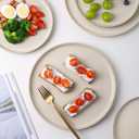 AmorArc Stoneware Dinnerware Sets,Round Reactive Glaze Plates and Bowls Set,Highly Scratch Resistant | Dishwasher & Microwave Safe,Dishes Service for 6 (18pc)