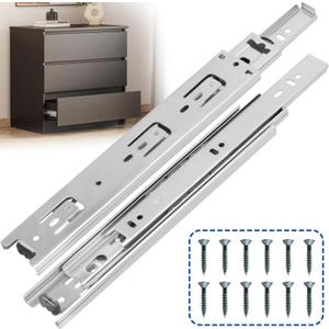 16 Inch Drawer Slides 1 Pairs (2pcs) Heavy Duty Full Extension Ball Bearing, Side Mount Drawer Rails, 16" Drawer Slide Glides for Dresser, Cabinet, Kitchen - Draw slides Sliders 100LB Capacity